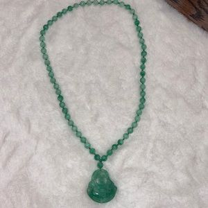 COPY - Buddha all sage green beaded necklace